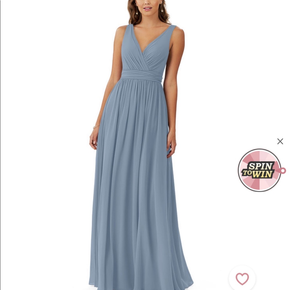 Azazie Kora Dusty Blue Dress Size A14